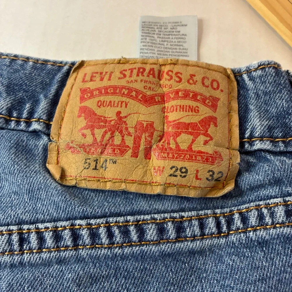 Levis 514 Straight Leg Jeans Mens 29x32 Medium Wash Blue Denim Y2K Cowboy Street